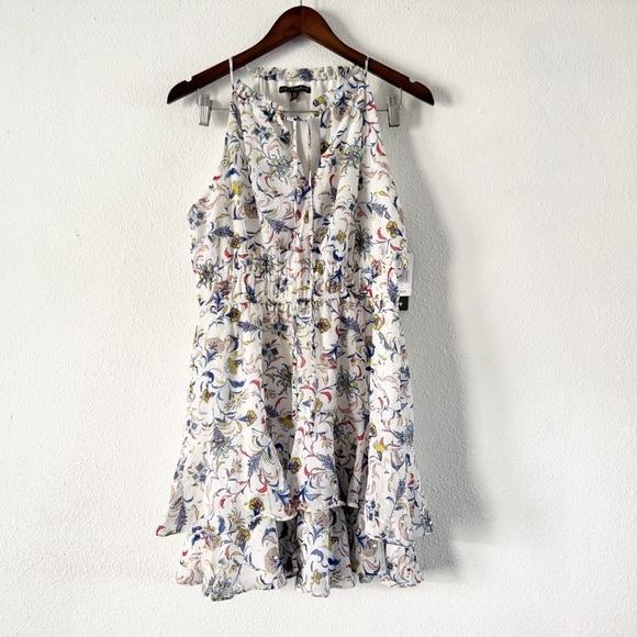 City Triangles XL Floral Halter Dress Romantic Tiered Ruffle Metallic Ethereal - Picture 16 of 17